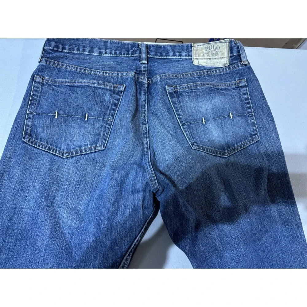 Polo Ralph‎ Lauren Medium Wash Regular Fit Straight Men's Blue Jeans 34/30